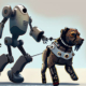 Dog Symptom Checker Ai Robot walking a dog