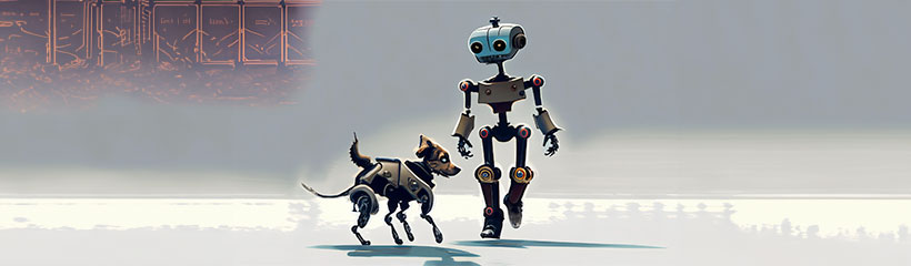 Dog Symptom Checker Robot dancing with dog
