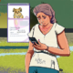 Women on phone in front of a missing cat poster