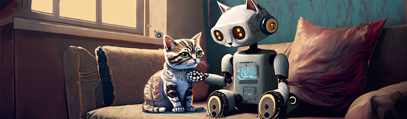 At robot checking cat's symptom