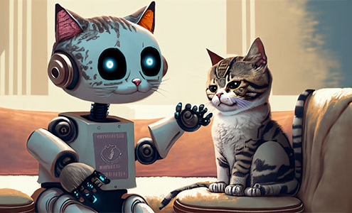 At robot checking cat's symptom