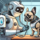 Robot checking the health of a French Bulldog