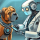 Robot checking the health of a Mastiff